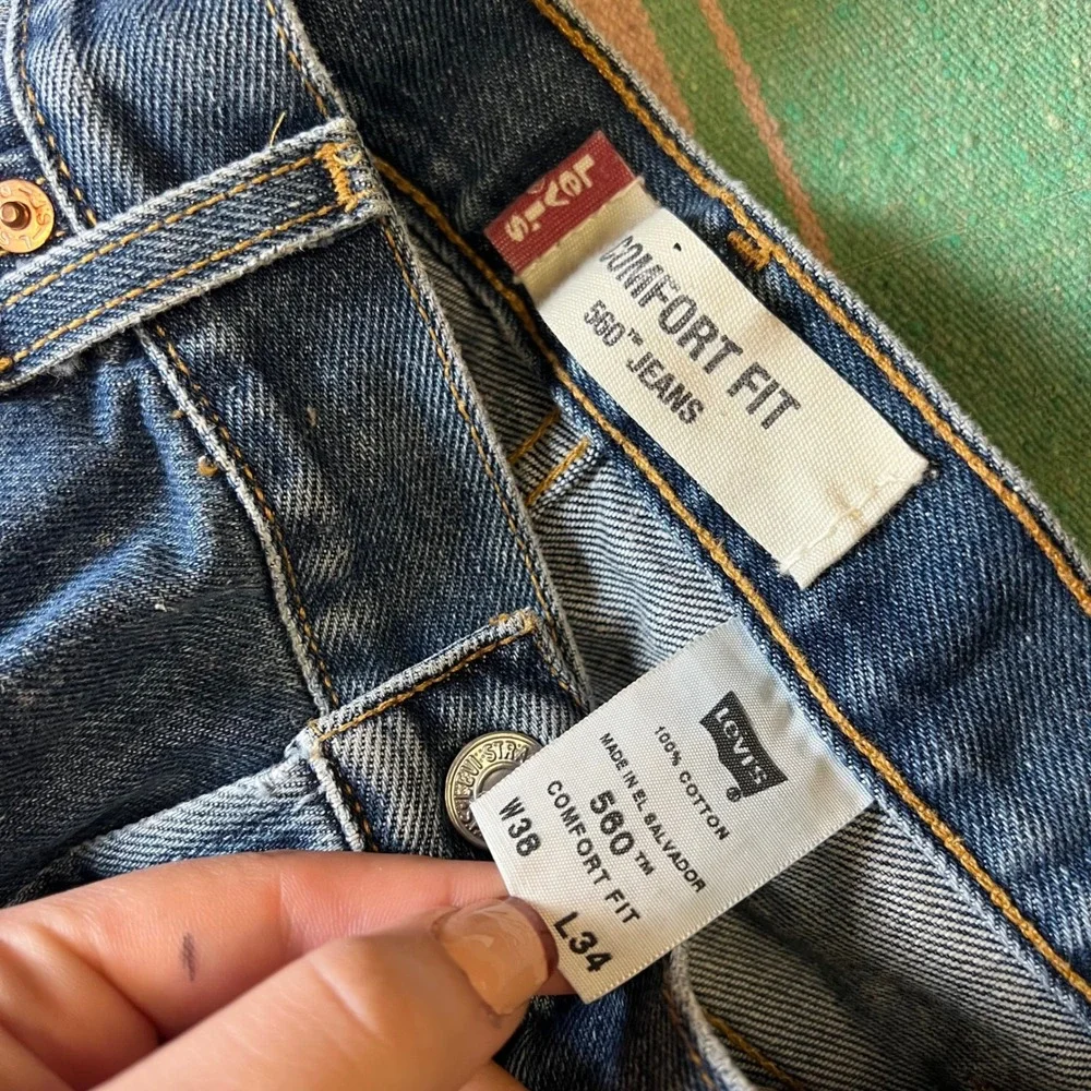 Levis 560 Comfort Fit Jeans Mens 38x34 Blue Tapered Leg Baggy Denim 560-0217